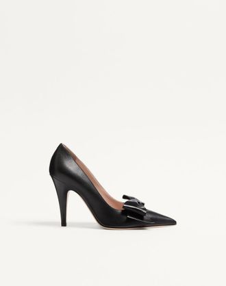 Valentino Garavani D&eacute;collet&eacute; Bowow In Capretto 100Mm Donna NERO 35.5