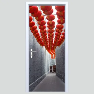 OEM Adhesivo De Tela Para Puerta, Calle Con Faroles, 340pd