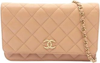 Chanel Pre-owned Matelasse Handbag - Dames - Vintage Schoudertas - Beige - ONE Size - Leer - Vintage