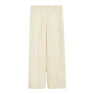 Max Mara Wide Trousers, female, Beige, Size: M Wide Leg Linen Pants