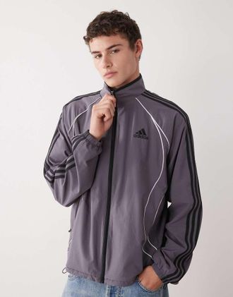 adidas Originals Teamgeist - Giacca sportiva grigia e nera-Grigio