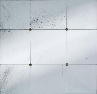 Beliani Espejo De Pared Decorativo De Estilo Vintage Con Efecto Antiguo Con Marco De Vidrio Negro Rimont