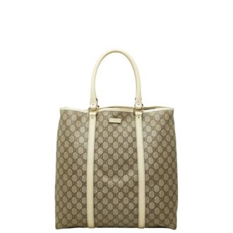 Gucci Beige Pvc Leather Handbag Tote Bag (Pre-Owned)