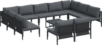 vidaXL Garden Sofa Set 12 pcs Anthracite Steel Vidaxl