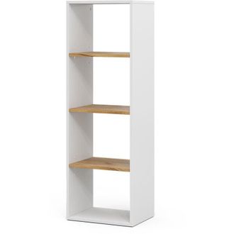 Vicco Estantería Tomy, Roble blanco/dorado, 40 x 120 cm 4 compartimentos