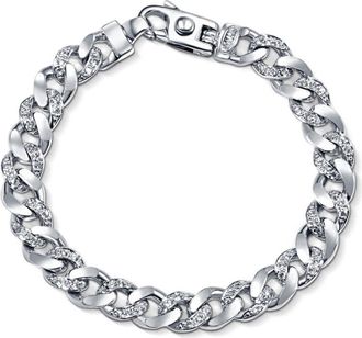 Pompeii3 Mens 14k Gold (45gram) or Platinum (72gram) 9.5mm Diamond Bracelet 8.5