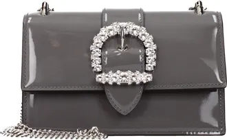 Jimmy Choo London Gray Leather Shoulder Womens Bag
