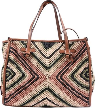 Gianni Chiarini Geometric Pattern Leather Tote Bag
