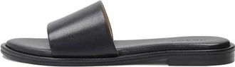 Kazar Zwarte leren flip-flops op een platte zool - Dames - Sandalen - Zwart - 41 EU - Leer - Schoenen