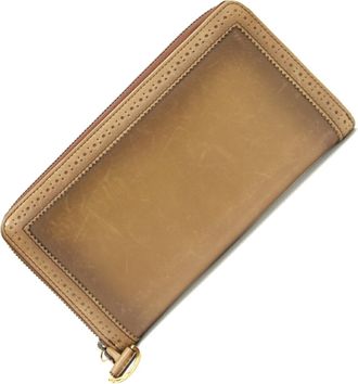 Gucci Brown Leather Long Wallet (Bi-Fold) (Pre-Owned)