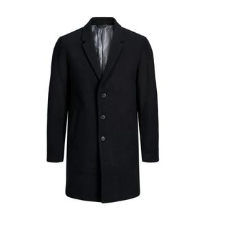 Jack & Jones Enkele borsten lagen - Heren - Mantel - Zwart - S - Wol - Jassen