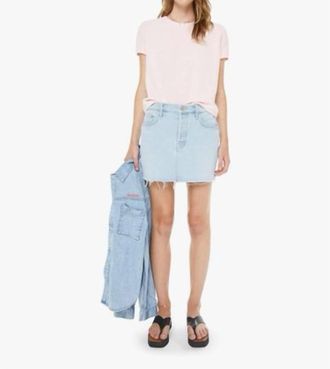 Mother Vagabond Mini Fray Skirt In Bring The Cooler
