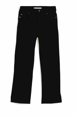 Tractr Womens Crop Flare Jeans In Black