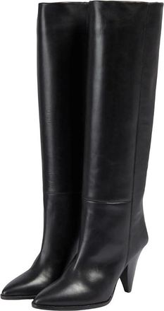 Generic Womens Cow Leather High Heels Riding Long Boots Pointed Toe Knee-High Boots
