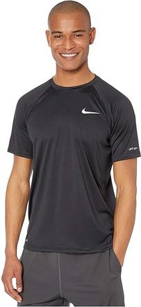 Nike Essential Short Sleeve Hydroguard Mens Swimwear Black : 2XL, Polyester