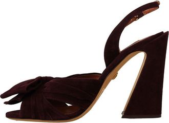 Dolce & Gabbana Womens Dark Purple Suede Ankle Strap Sandals Shoes
