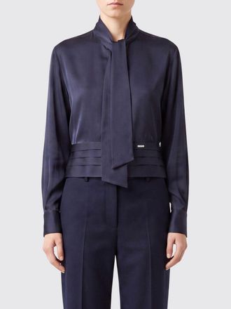 Dsquared2 Blusa in seta elasticizzata con collo a fusciacca e chiusura a scomparsa
