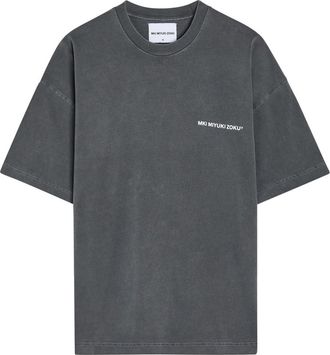 Mki Miyuki Zoku Uniform Logo-print Cotton T-shirt - Dark Grey - Xxl