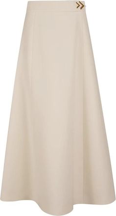 Valentino Garavani Crepe Couture Rok - Dames - Midirokken - Beige - S - Rokken