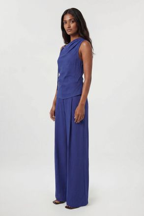 Karen Millen Womens Cupro Touch Trouser Co Ord - Blue - Size 14 UK