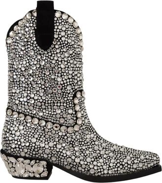 Dolce & Gabbana Comfortabele en stijlvolle dameslaarzen - Dames - Cowboylaarzen - Zwart - 35 EU - Schoenen
