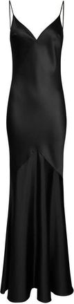 Elisabetta Franchi Kleedjes, Dames, Zwart, S, Satijn, Red Carpet Jurk van Satijnen Stof
