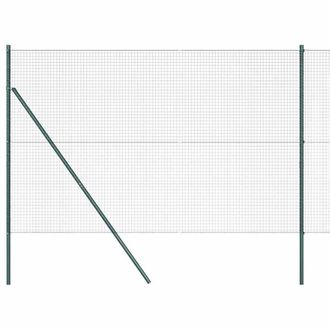 Berkfield Home Fence Post Set Set of 2 Green Powder-Coated Steel 25 x 1.5 m