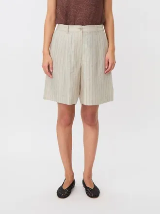 Masai Mapauletta Linen-Blend Pinstripe Shorts in Fog at Nordstrom, Size Xx-Large