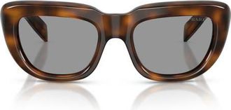 Prada 54mm Rectangular Sunglasses in Juniper Tortoise/grey at Nordstrom