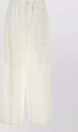 Jil Sander linen cargo trousers belt loops side pockets