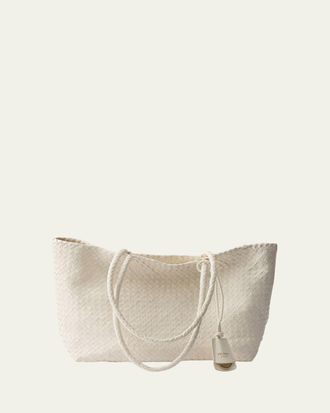 Prada Madras Woven Leather Tote Bag