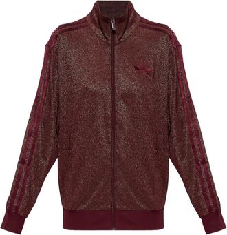 adidas Firebird lurex zip-up sweatshirt - Red