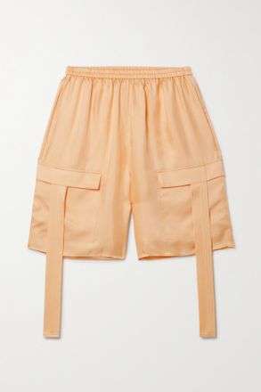 Sally Lapointe Silk-twill Shorts - Arancione