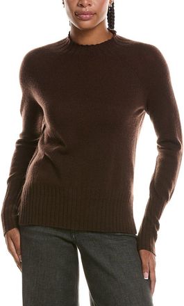 Fort&eacute; Cashmere Basic Trim Low Funnel 100% Cashmere Pullover
