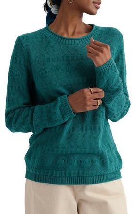 Seasalt Cornwall Kinter Organic Cotton Crewneck Sweater in Knit Melange Deep Dive at Nordstrom, Size 10 Us