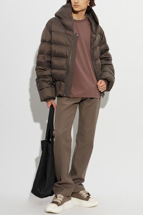 Rick Owens Puffer Jacket With Hood, Mens, Brown