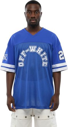 Off-white Blue V Neck Logo T-Shirt