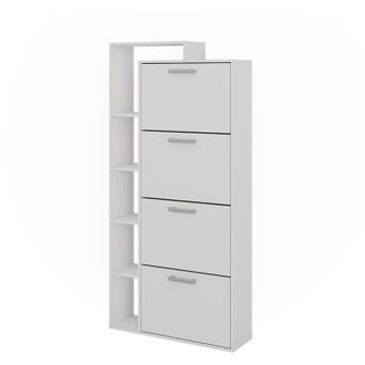 Vicco Zapatera Abatible Orlando, Blanco, 80 X 166.1 Cm Con 4 Compartimentos, Vicco