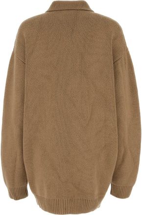 Prada Womens Cashmere Knit Cardigan Beige