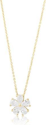 SHYMI Cubic Zirconia Flower Pendant Necklace in Gold at Nordstrom