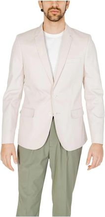 Antony Morato Witte Casual Blazer - Heren - Blazers - Wit - XL - Katoen - Jassen