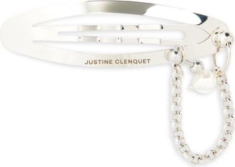 Justine Clenquet Lisa Chain & Piercing Barrette in Palladium at Nordstrom