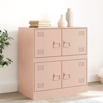 Berkfield Home Sideboard Pink 67x39x73 cm Steel | Size: 67 x 39 x 73 cm