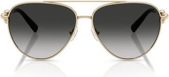 Tiffany & Co. 59mm Gradient Pilot Sunglasses in Pale Gold/Grey Gradient at Nordstrom