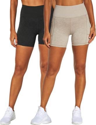 Zobha Womens Bailey 5 Pocket Short-2 Pack Yoga, Heather Atmosphere, S (Pack of 2)