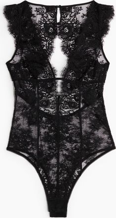 H&M Spitzenbody - Schwarz