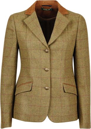 Dublin Albany Tweed Suede Collar Tailored Jacket, Brown, Ladies 18/42