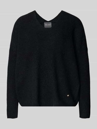 Mos Mosh Oversized Strickpullover mit gerippten Abschlüssen Modell THORA in Black, Größe XS