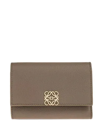 Loewe Anagram leather wallet - women - Grained Calf Leather - One Size - Neutrals