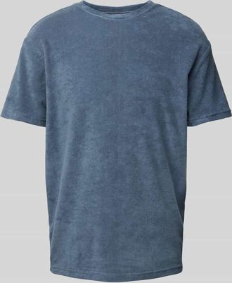 Only & Sons T-Shirt mit geripptem Rundhalsausschnitt Modell HELLAS in Jeansblau, Größe XXL